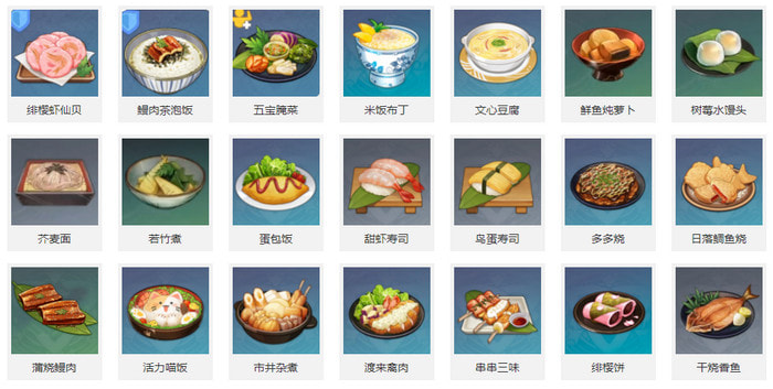 原神食谱大全一览表-获取方法大全